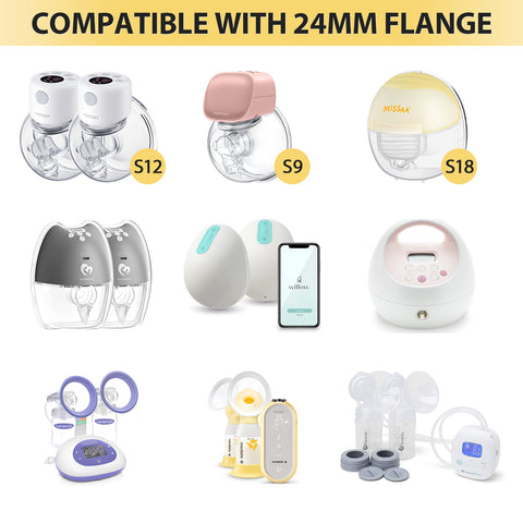 MISSAA 13mm Silicone Flange Insert Compatible with S9/S10/S12/S18 Wearable Breast Pump, 2 Pack