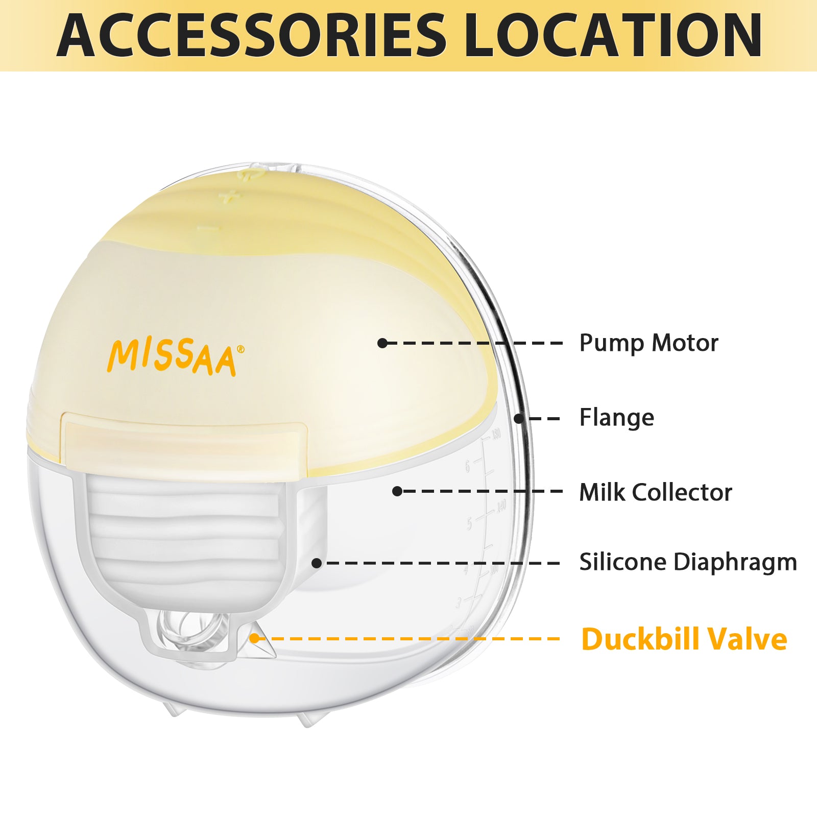 MISSAA Silicone Duckbill Valves Compatible With S18 Wearable Breast Pump, 4 Pack