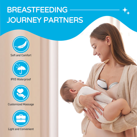 Lactation Massager Breastfeeding Stimulator: 2-in-1 Nursing Baby Pump