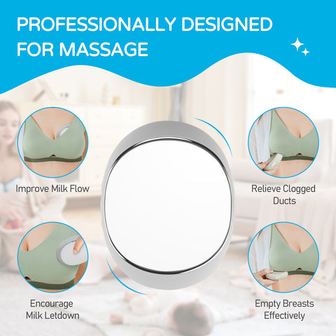 MISSAA Lactation Massager, Soft & Warm Breast Massager Breastfeeding, Lactation Massager with Heat for Clogged Milk Duct Relief, Pumping, Mastitis, Improve Milk Flow
