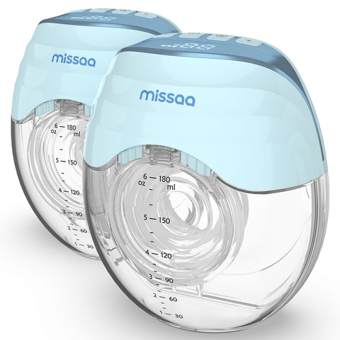 MISSAA GLE10 Wearable Breast Pump (2 Pack) - Efficient, Comfortable, and Hands-Free Pumping Solution for Breastfeeding Mothers